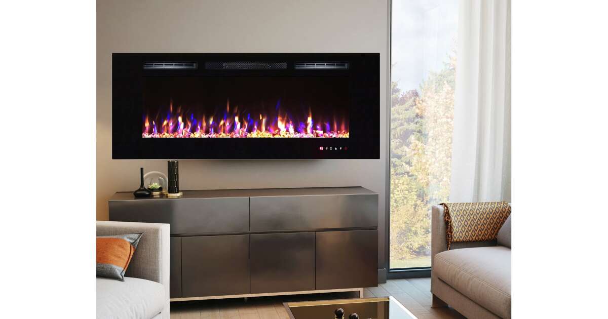 Semineu electric de perete-incorporabil Heracles, 544x1824x140 mm, 1500W - 2 | YEO
