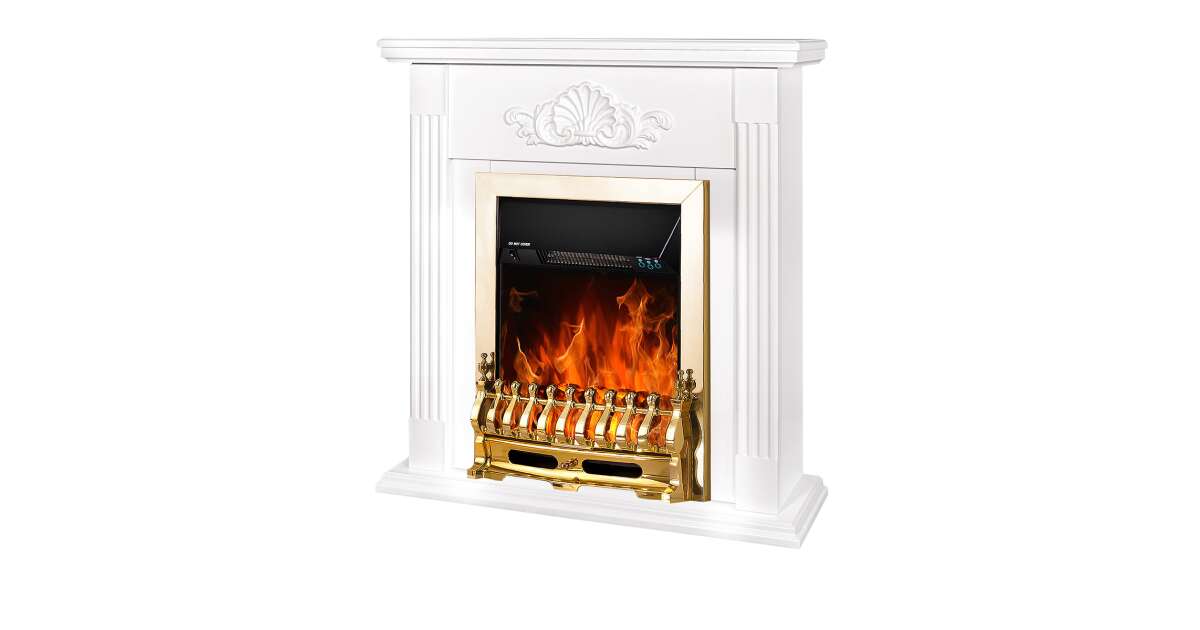 Semineu electric Sorina & Galileo gold, Art Flame, 900x900x270 mm, 2000W - 1 | YEO