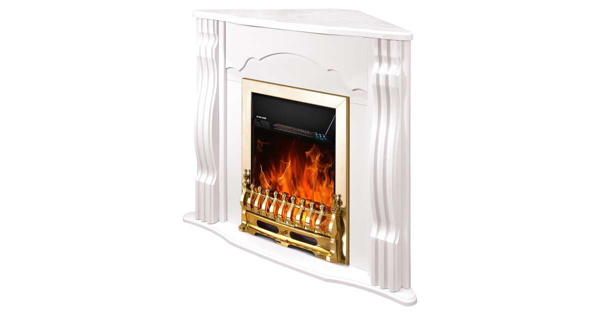 Semineu electric Clasic colț alb & Galileo gold, Art Flame, 883x950x475 mm, 2000W - 2 | YEO