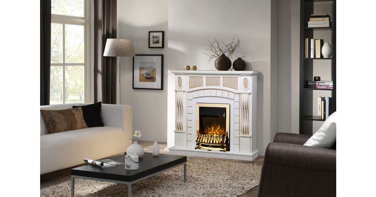 Semineu electric Amsterdam alb & Galileo gold, Art Flame, 1120x1150x300 mm, 2000W - 2 | YEO