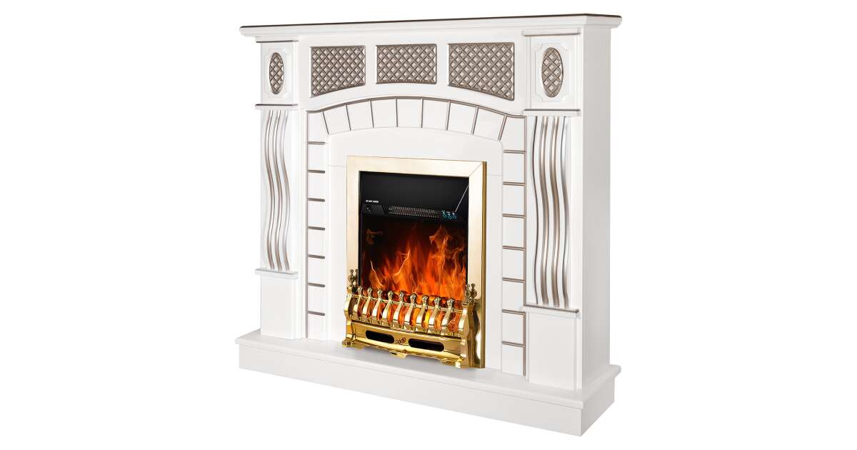 Semineu electric Amsterdam alb & Galileo gold, Art Flame, 1120x1150x300 mm, 2000W - 3 | YEO