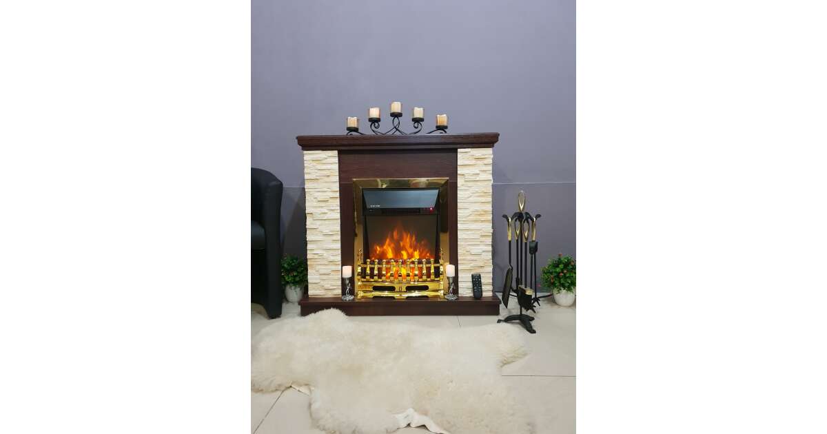 Semineu electric Rock nuc & Galileo gold, Art Flame, 903x980x300 mm, 2000W - 1 | YEO