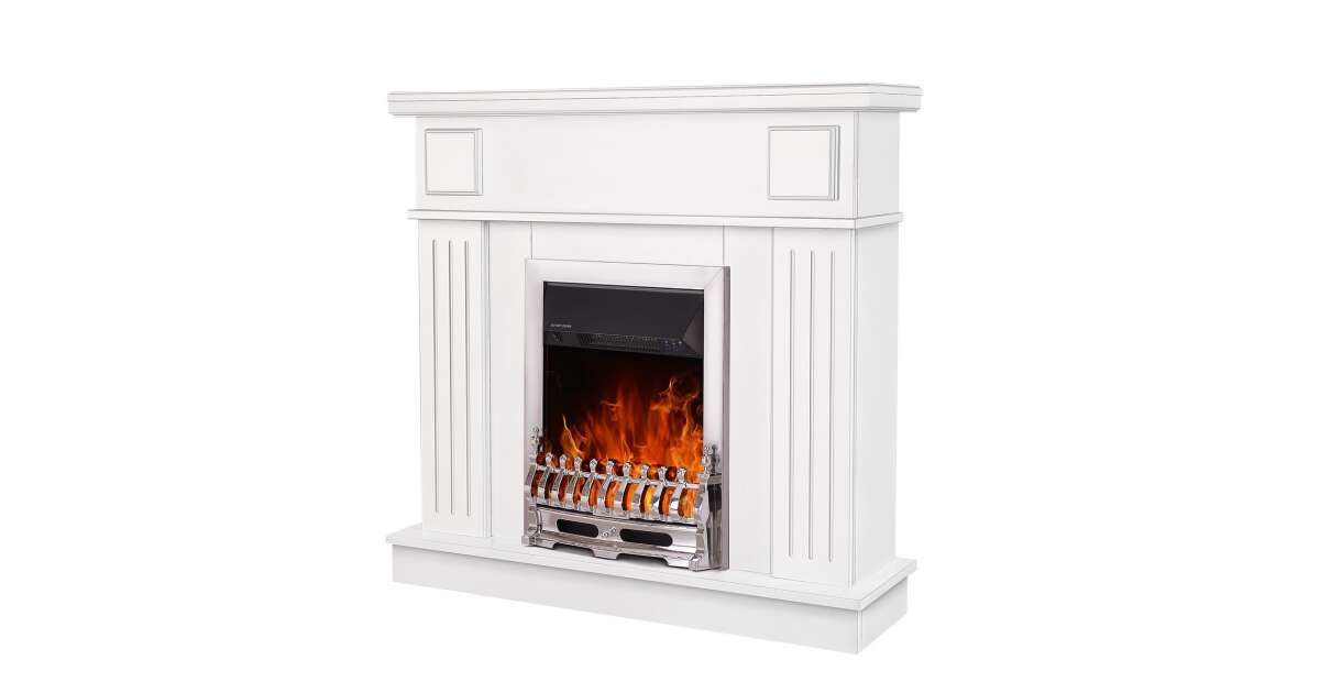 Semineu electric Marina alb & Galileo silver, Art Flame, 997x1034x270 mm, 2000W