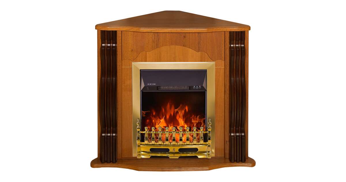 Semineu electric Clasic colț nuc & Galileo gold, Art Flame, 883x950x475 mm, 2000W - 2 | YEO