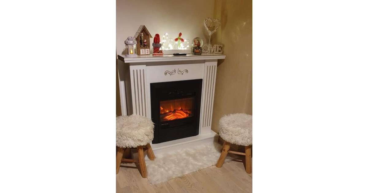 Semineu electric Smile alb & Cristina, Art Flame, 905x940x265 mm, 2000W - 3 | YEO