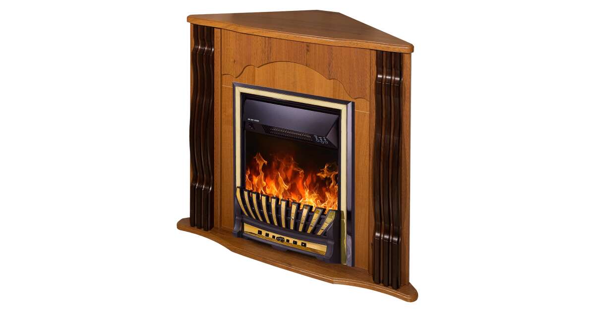 Semineu electric Clasic colț nuc & Meridian, Art Flame, 883x950x475 mm, 2000W - 2 | YEO