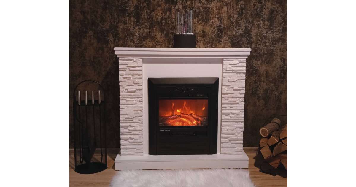 Semineu electric Rock alb & Cristina, Art Flame, 903x980x300 mm, 2000W - 1 | YEO
