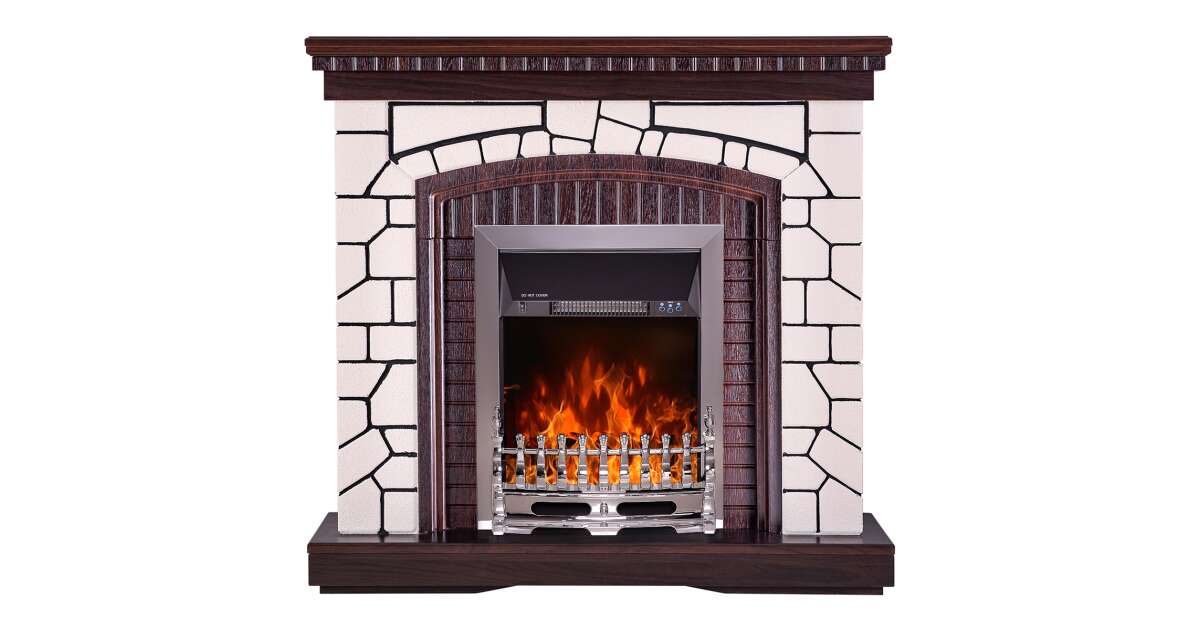 Semineu electric Natali & Galileo silver, Art Flame, 1058x1100x300 mm, 2000W - 1 | YEO