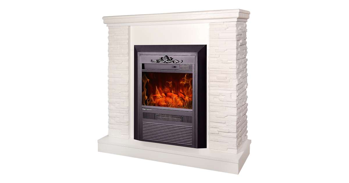 Semineu electric Rock alb & Cristina, Art Flame, 903x980x300 mm, 2000W