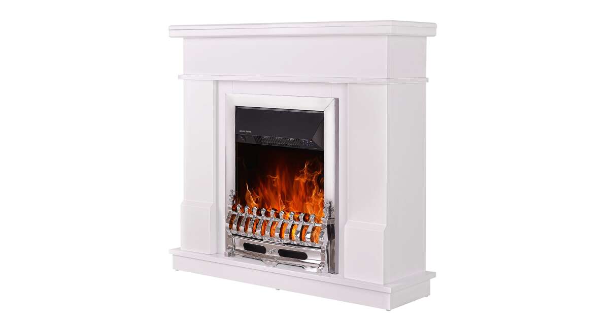 Semineu electric Rodos & Galileo silver, Art Flame, 1000x1034x300 mm, 2000W - 1 | YEO