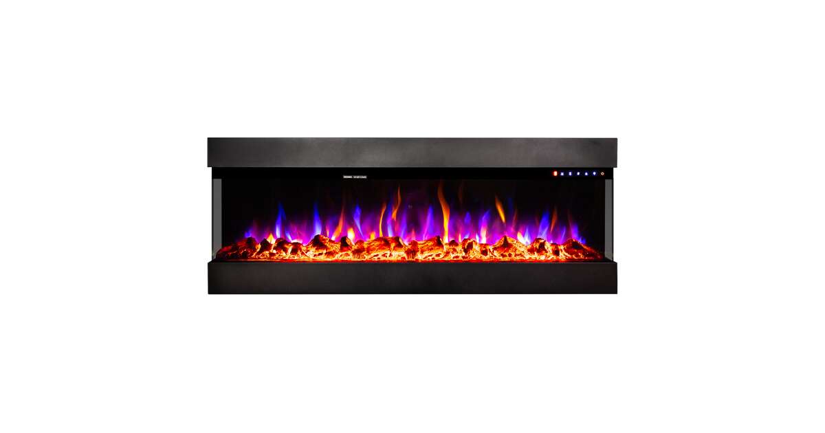 Semineu electric 3D de perete-incorporabil Dalas maxi, 484x1270x200 mm, 1500W