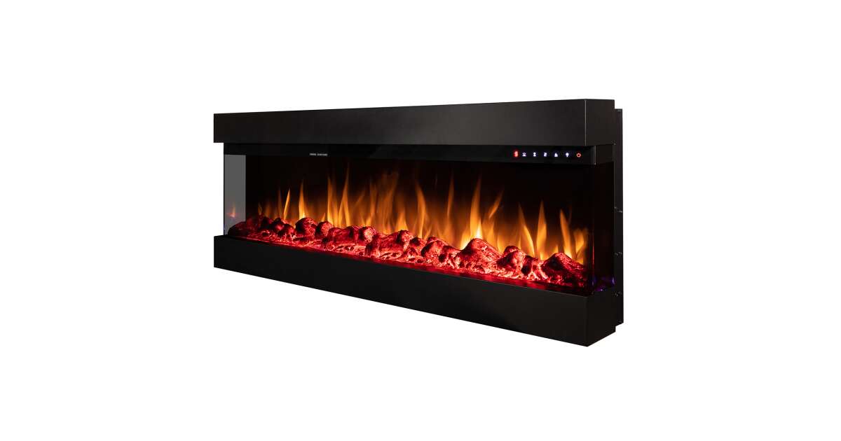 Semineu electric 3D de perete-incorporabil Dalas maxi, 484x1270x200 mm, 1500W - 1 | YEO