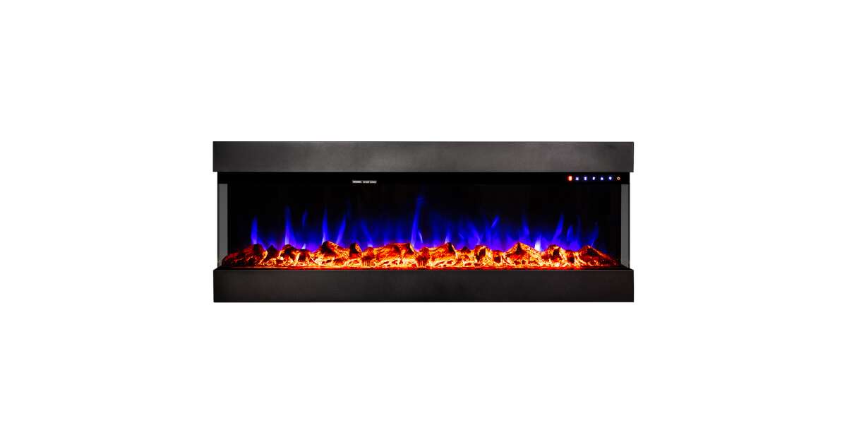 Semineu electric 3D de perete-incorporabil Dalas maxi, 484x1270x200 mm, 1500W - 3 | YEO