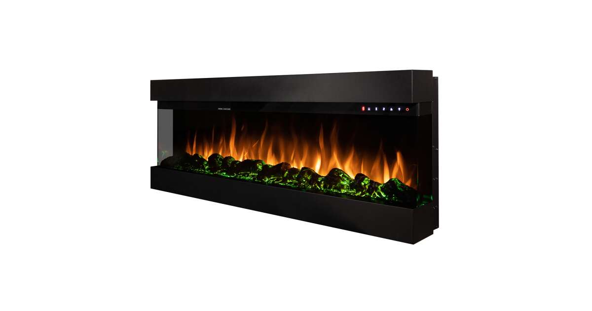 Semineu electric 3D de perete-incorporabil Dalas maxi, 484x1270x200 mm, 1500W