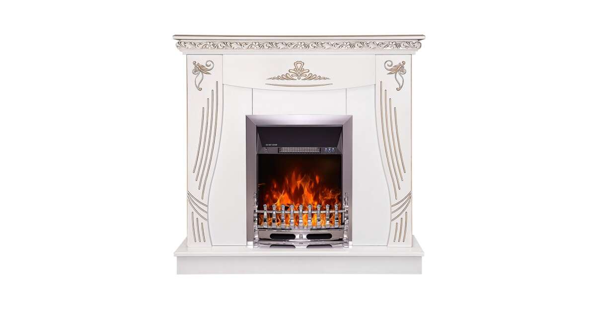 Semineu electric Napoli alb & Galileo silver, Art Flame, 1035x1100x300 mm, 2000W