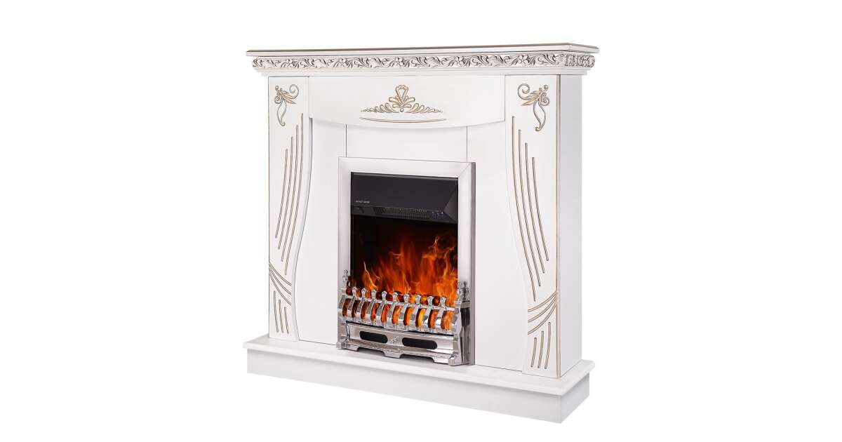 Semineu electric Napoli alb & Galileo silver, Art Flame, 1035x1100x300 mm, 2000W - 1 | YEO