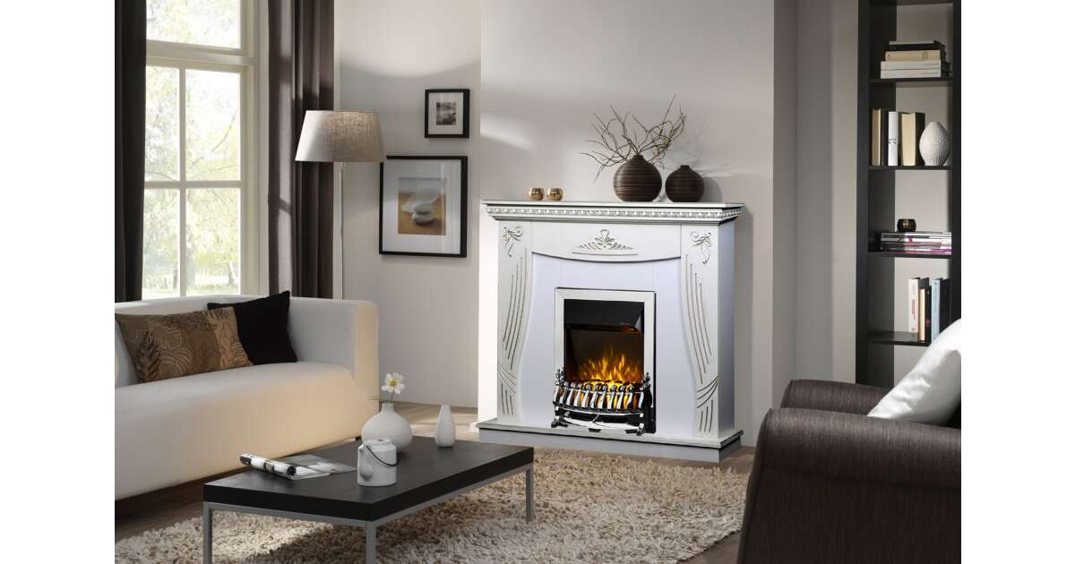 Semineu electric Napoli alb & Galileo silver, Art Flame, 1035x1100x300 mm, 2000W - 2 | YEO