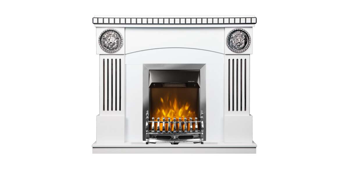 Semineu electric Prometeu & Galileo silver, Art Flame, 1050x1200x330 mm, 2000W