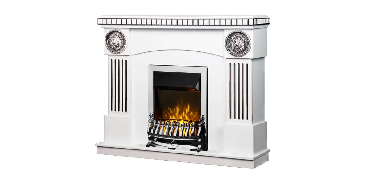 Semineu electric Prometeu & Galileo silver, Art Flame, 1050x1200x330 mm, 2000W - 1 | YEO