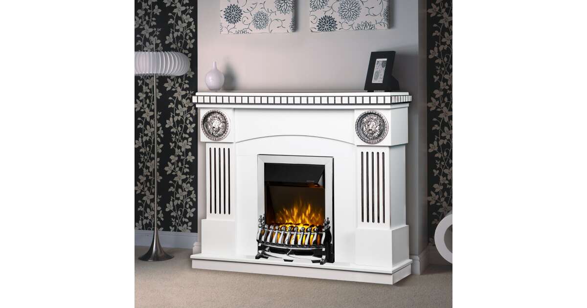 Semineu electric Prometeu & Galileo silver, Art Flame, 1050x1200x330 mm, 2000W