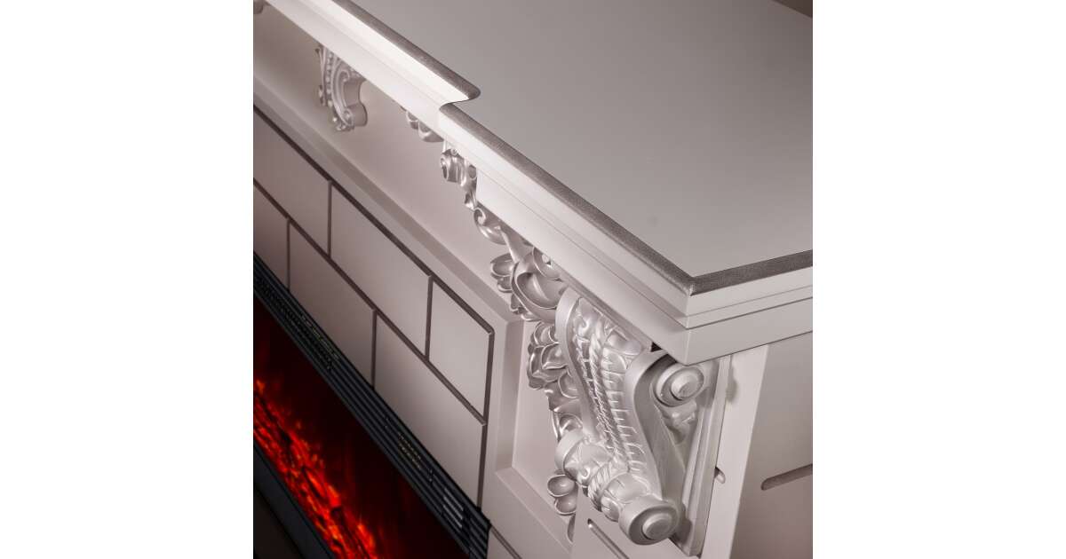 Semineu electric Imperial silver & Richi, Art Flame, 1110x1450x380 mm, 1950 W