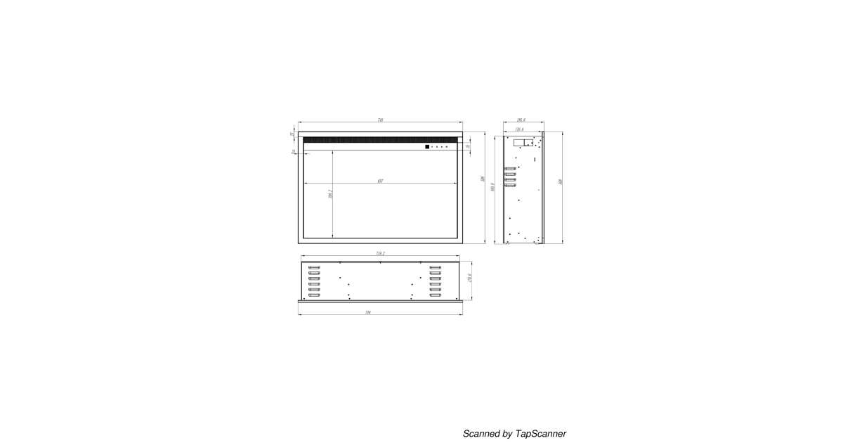 Semineu electric incorporabil Tomas Maxi, 508x748x186.6 mm, 1500W - 1 | YEO