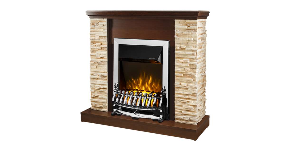 Semineu electric Rock nuc & Galileo silver, Art Flame, 903x980x300 mm, 2000W - 1 | YEO