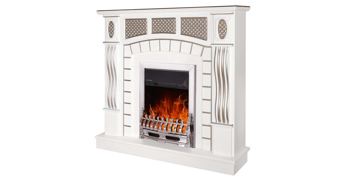 Semineu electric Amsterdam alb & Galileo silver, Art Flame, 1120x1150x300 mm, 2000W - 1 | YEO