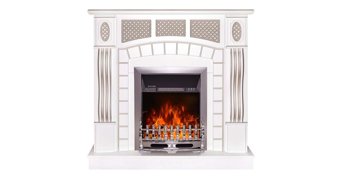 Semineu electric Amsterdam alb & Galileo silver, Art Flame, 1120x1150x300 mm, 2000W - 2 | YEO