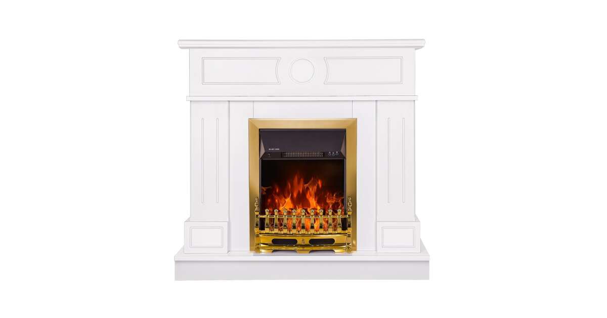 Semineu electric Ambasador alb & Galileo gold, Art Flame, 1000x1048x300 mm, 2000W - 2 | YEO