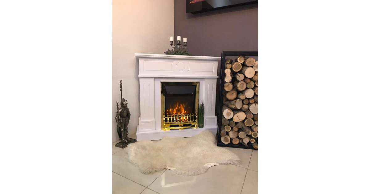 Semineu electric Ambasador alb & Galileo gold, Art Flame, 1000x1048x300 mm, 2000W - 3 | YEO