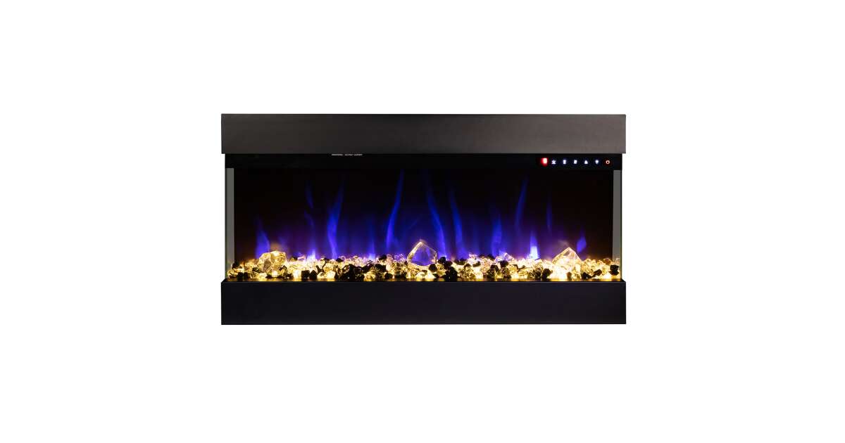 Semineu electric 3D de perete-incorporabil Dalas, 484x930x200 mm, 1500W - 1 | YEO