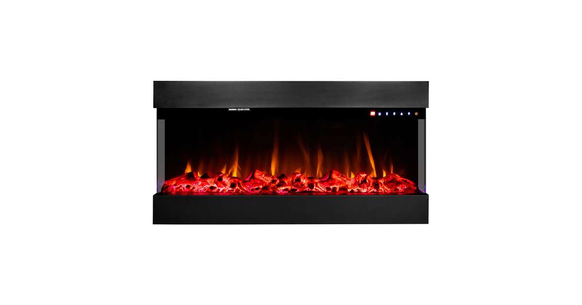 Semineu electric 3D de perete-incorporabil Dalas, 484x930x200 mm, 1500W