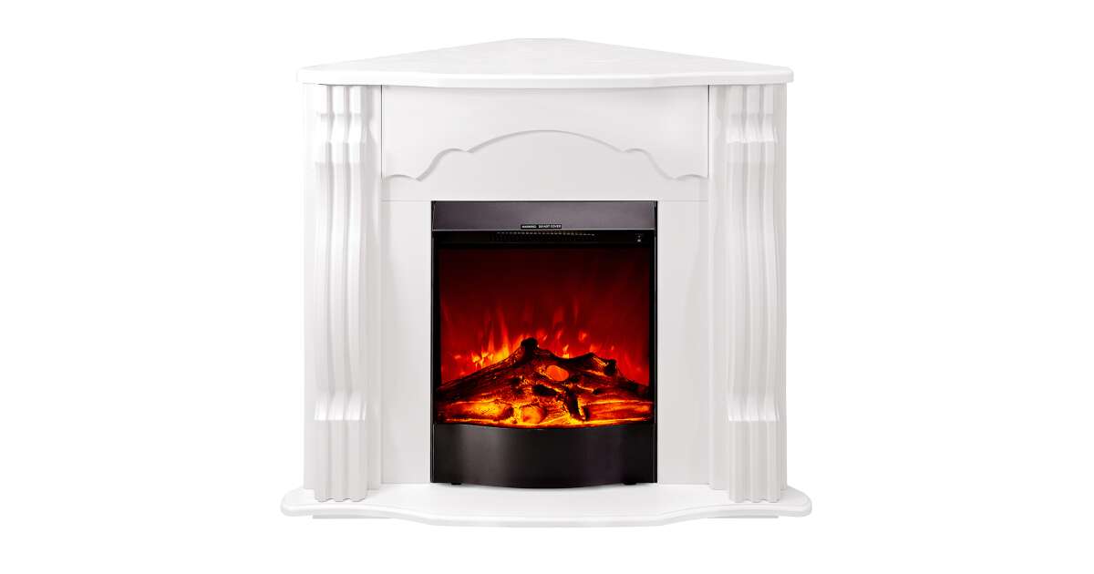 Semineu electric Clasic colț alb & Corsica, Art Flame, 883x950x475 mm, 1500W - 3 | YEO