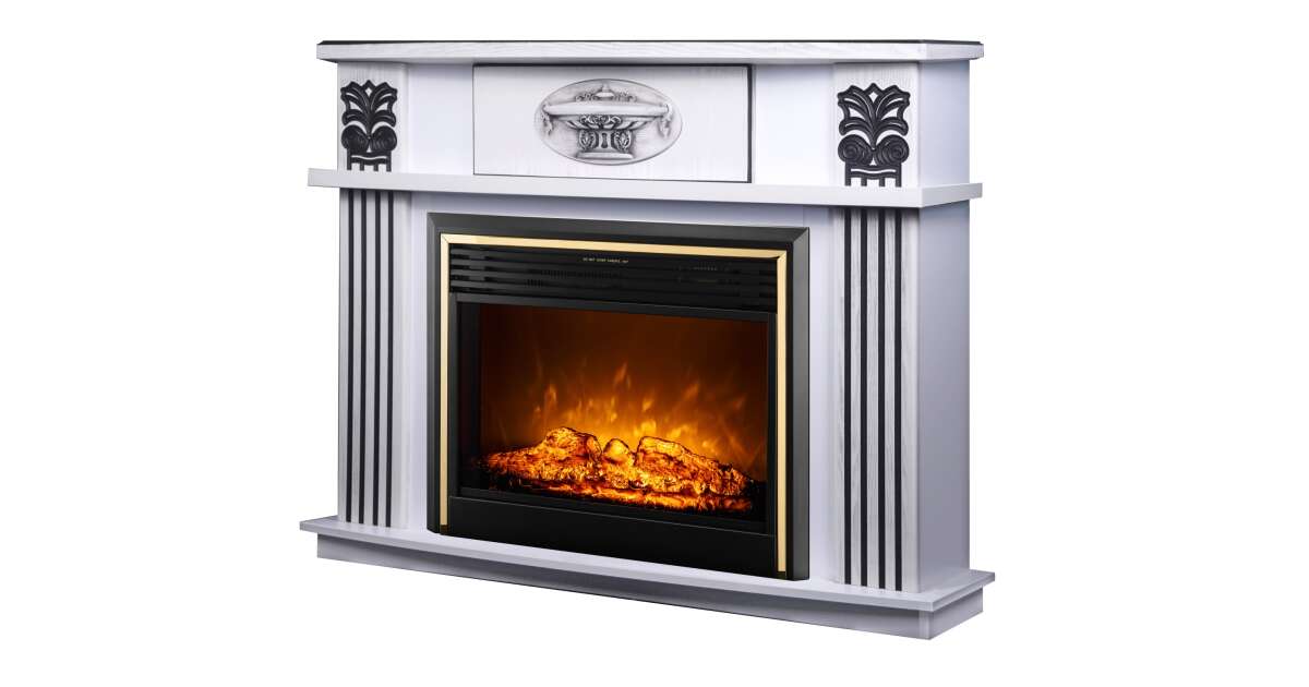 Semineu electric Roma alb & Richi, Art Flame, 1120x1388x385 mm, 1950 W