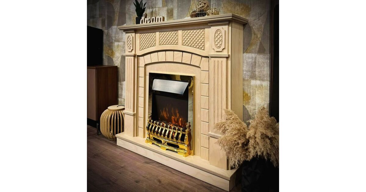 Semineu electric Amsterdam wood & Galileo gold, Art Flame, 1120x1150x300 mm, 2000W