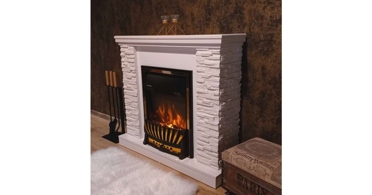 Semineu electric Rock alb & Meridian, Art Flame, 903x980x300 mm, 2000W - 4 | YEO