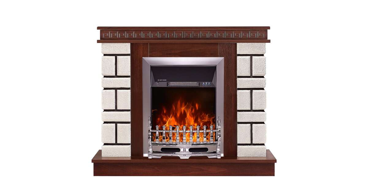 Semineu electric Nazary mini nuc & Galileo silver, Art Flame, 874x1080x245 mm, 2000W