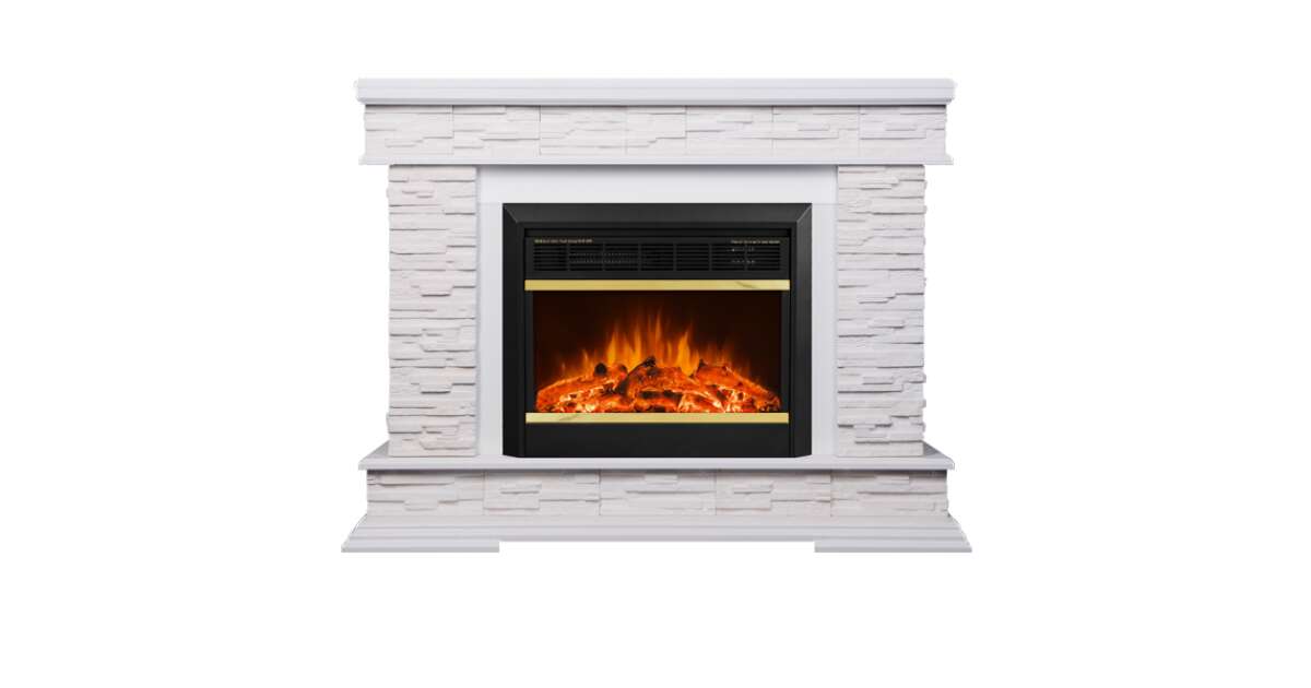 Semineu electric Stone alb & Mars, Art Flame, 880x1180x305 mm, 1500W
