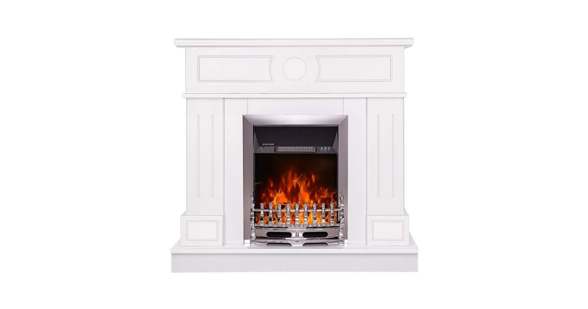 Semineu electric Ambasador alb & Galileo silver, Art Flame, 1000x1048x300 mm, 2000W - 1 | YEO