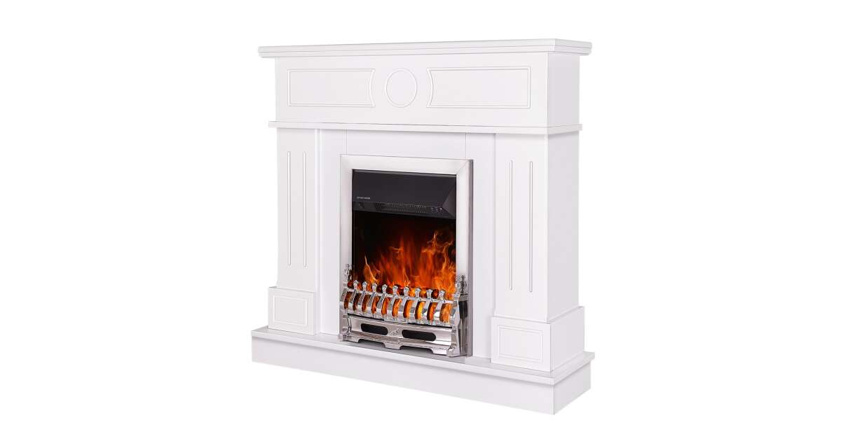 Semineu electric Ambasador alb & Galileo silver, Art Flame, 1000x1048x300 mm, 2000W - 2 | YEO