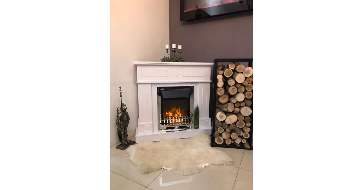 Semineu electric Ambasador alb & Galileo silver, Art Flame, 1000x1048x300 mm, 2000W