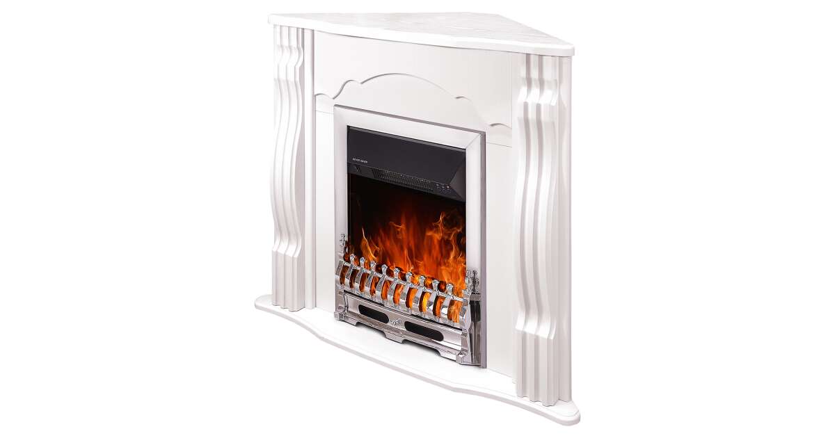 Semineu electric Clasic colț alb & Galileo silver, Art Flame, 883x950x475 mm, 2000W, Termostat, 5 niveluri ale intensitații flacarilor, Timer - 4 | YEO