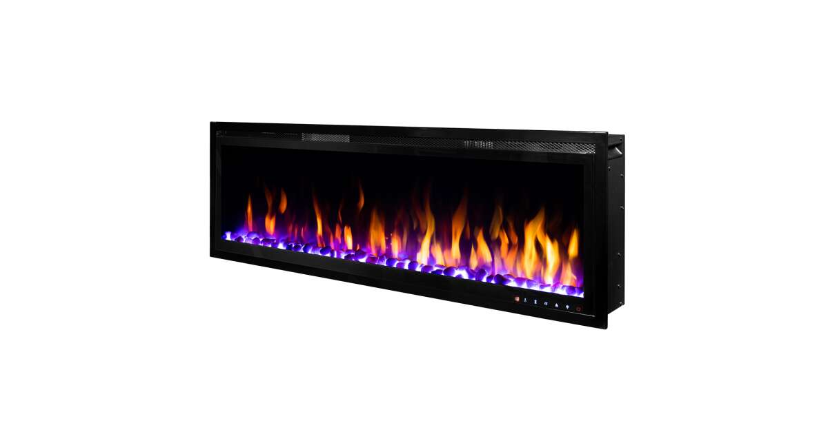 Semineu electric de perete-incorporabil Schubert 50, 448x1271x146 mm, 1500W - 3 | YEO