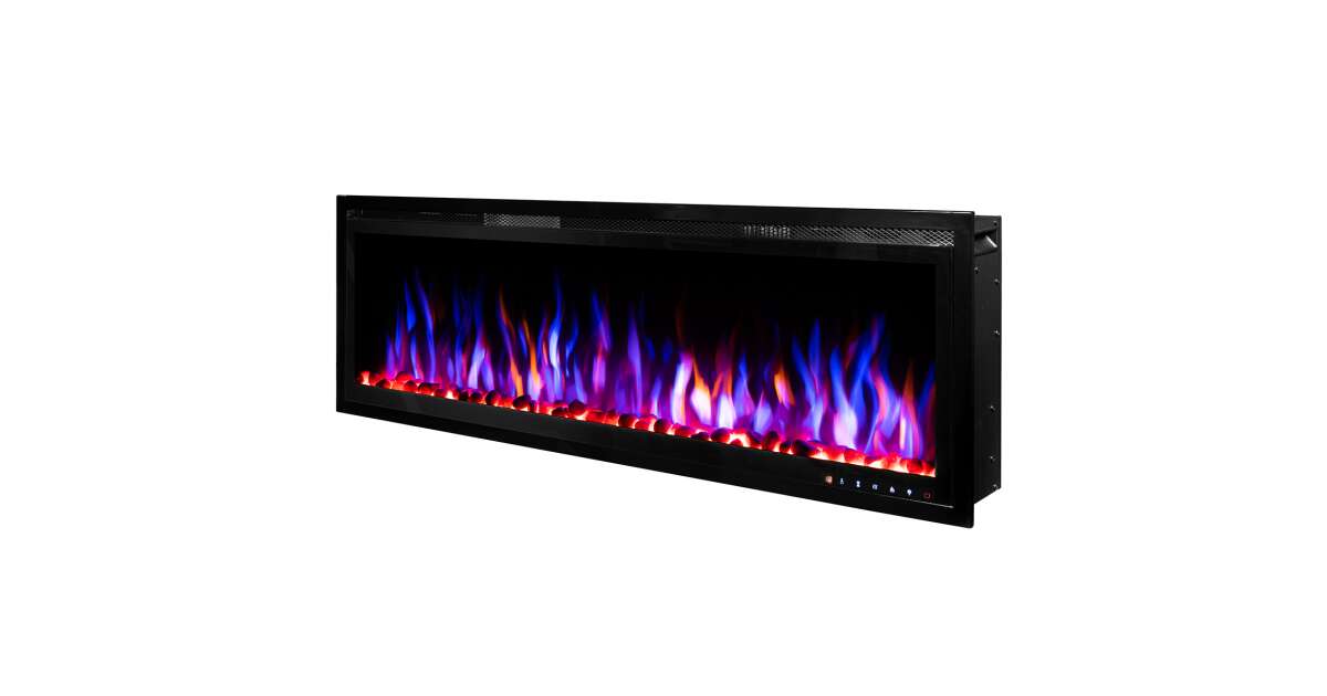 Semineu electric de perete-incorporabil Schubert 50, 448x1271x146 mm, 1500W - 4 | YEO
