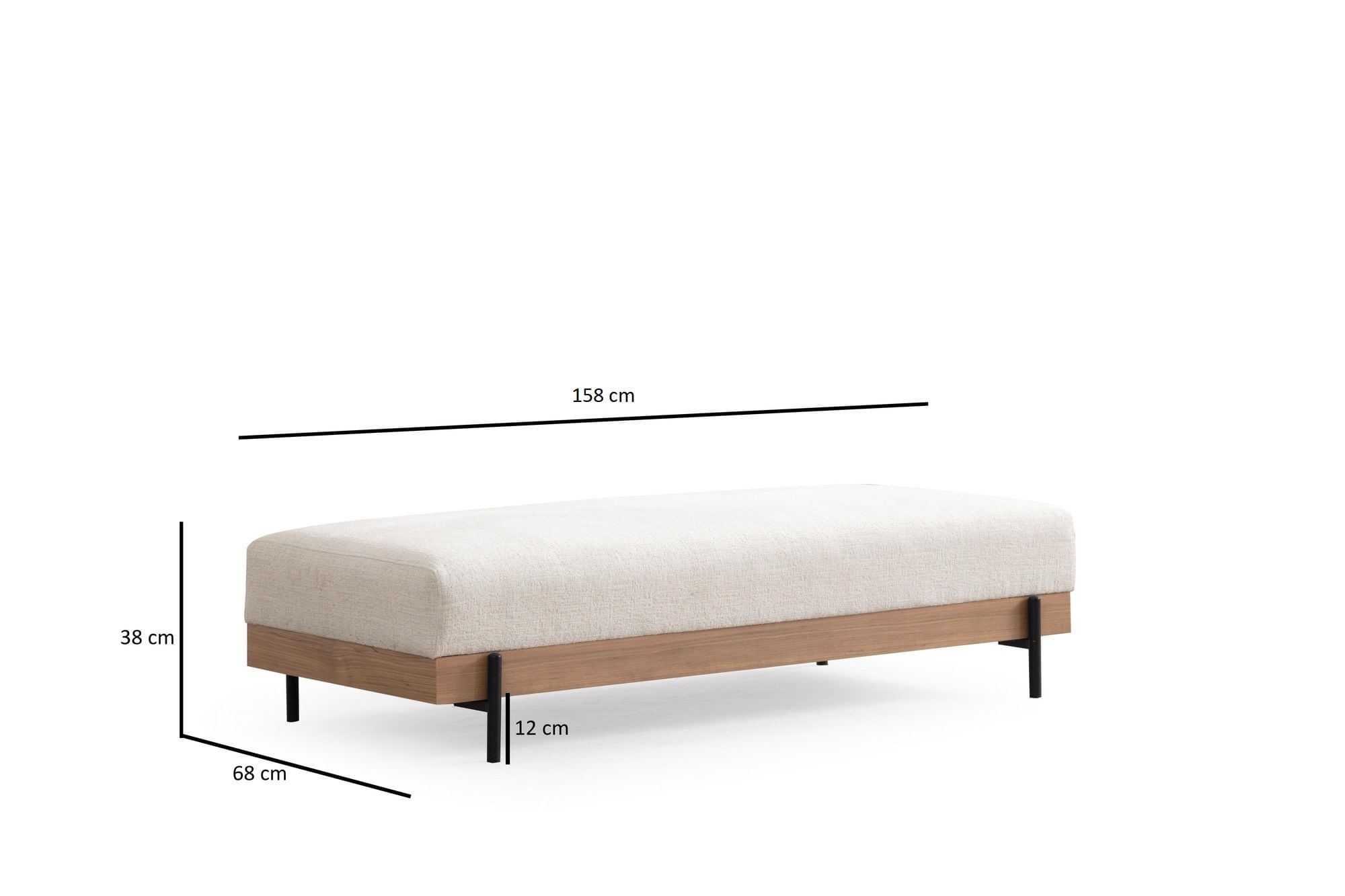 Bancheta, Atelier Del Sofa, lemn fag si PAL, alb, 158x68x38 cm, 560ARE2134 - imagine 3