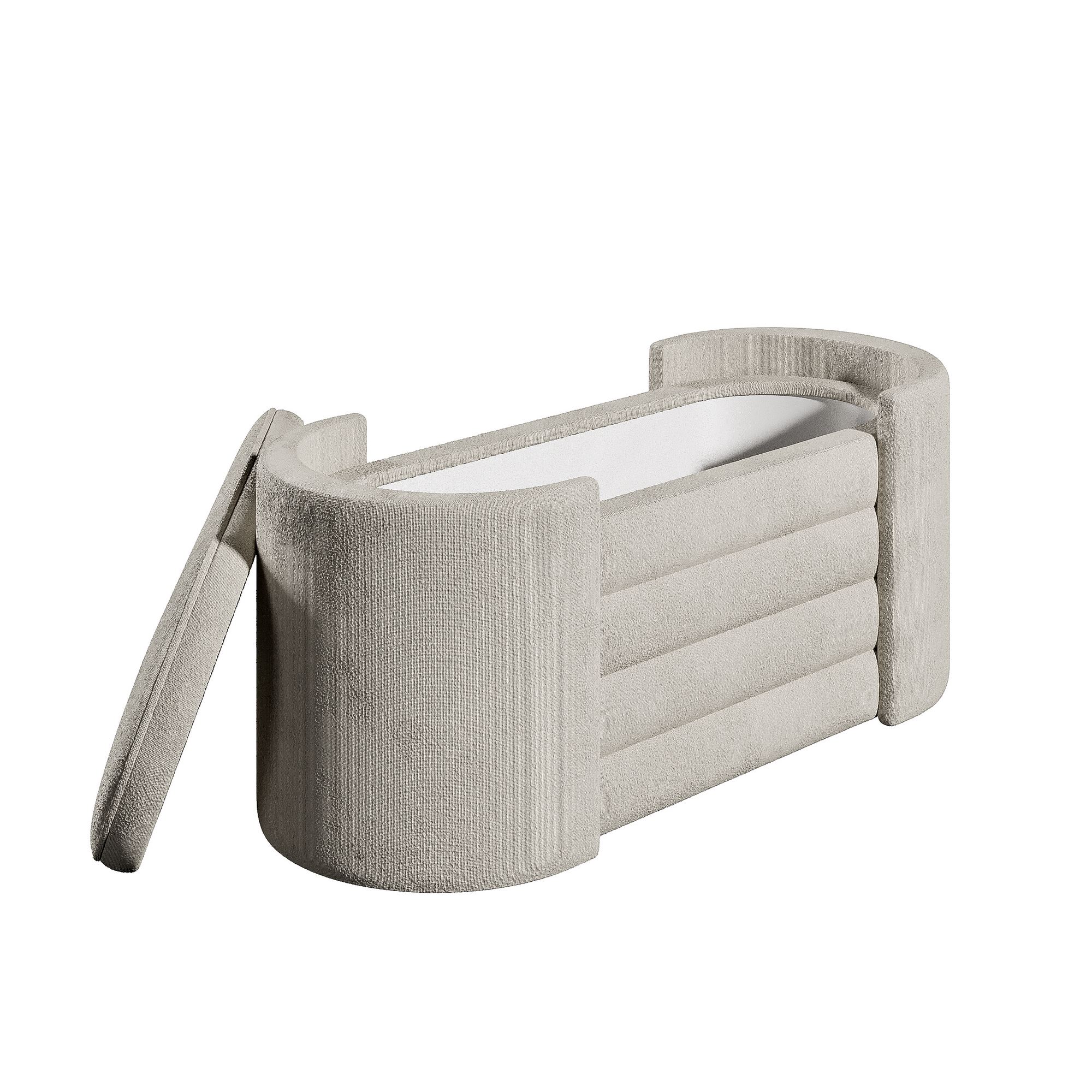 Banca tapitata, Atelier Del Sofa, crem, 105x42x42 cm, spuma 28 dns