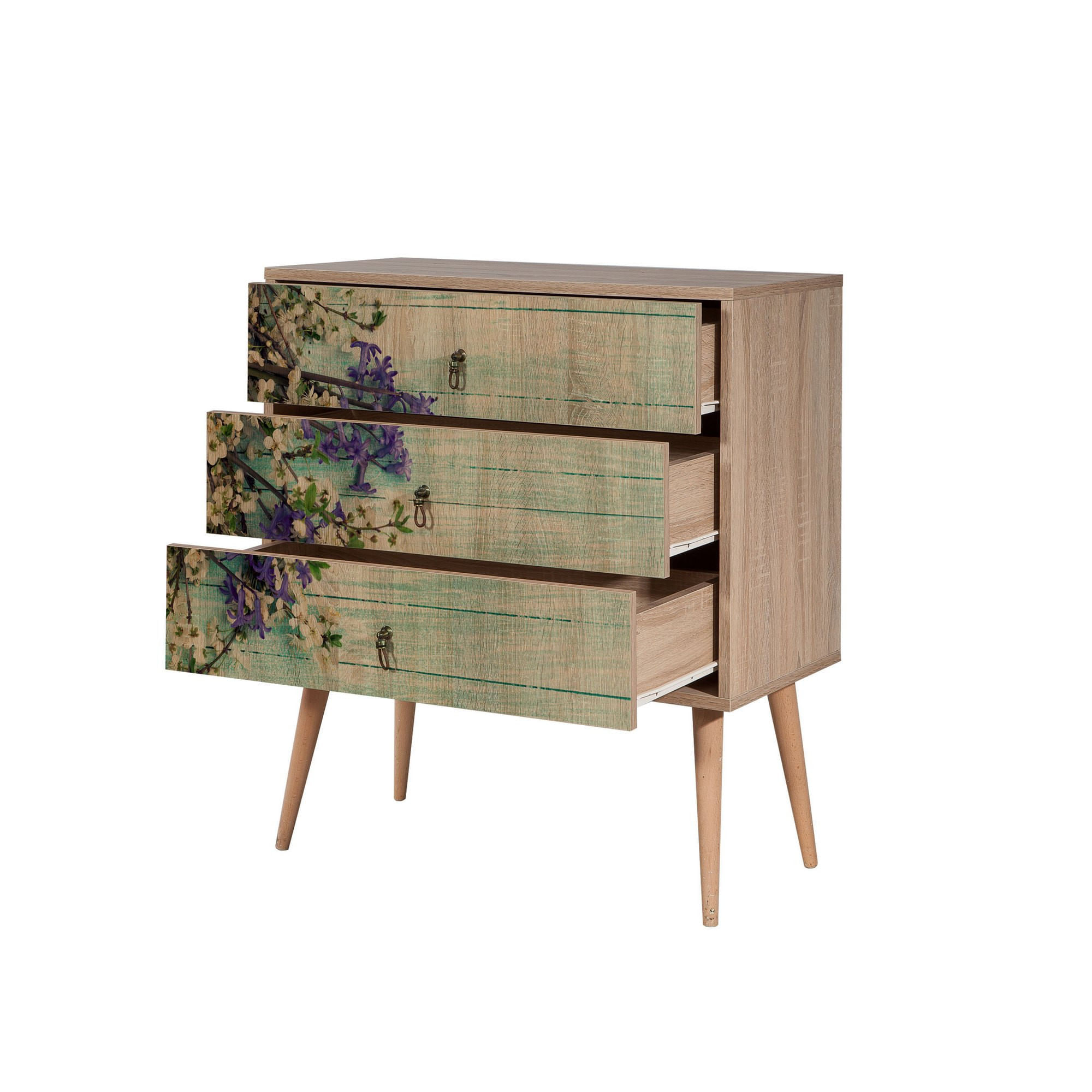 Comoda, Hanah Home, pal melaminat, stejar sonoma, 80x40x90 cm, 863SPH3406 — imaginea 2