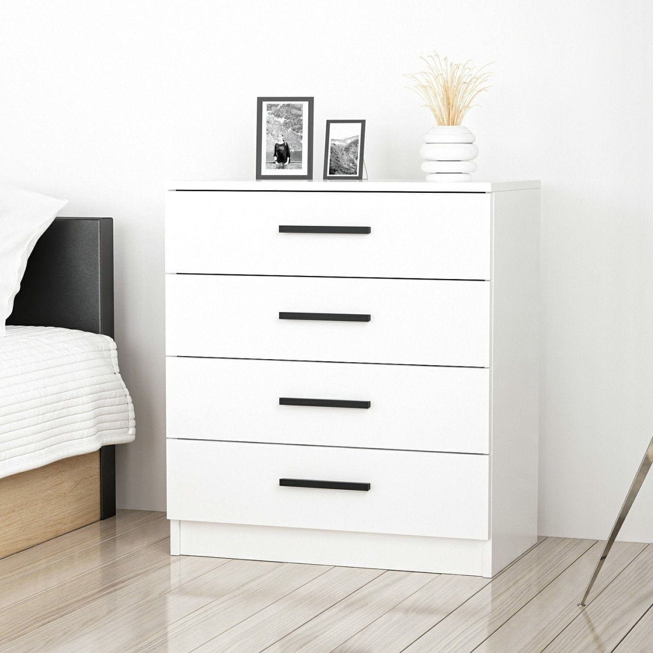 Comoda, Hanah Home, pal melaminat, alb, 70x42x79 cm — imaginea 3
