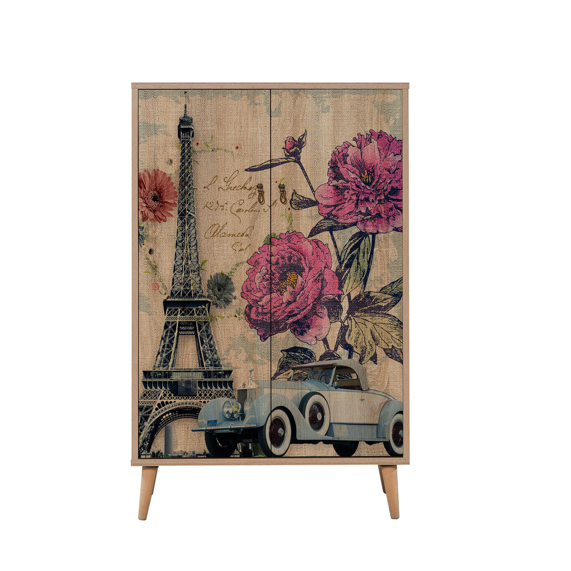 Comoda, Hanah Home, pal melaminat, stejar sonoma, 80x36x127 cm